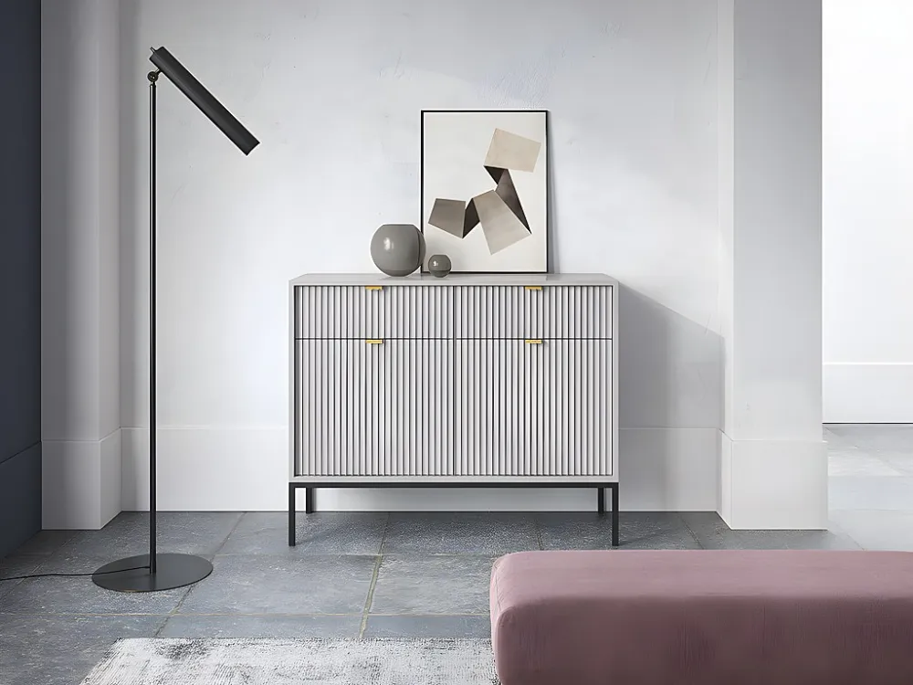 Dressoir met 2 deuren en 2 laden - Grijs - LIOUBA - Koop nu basisch en goedkoop online