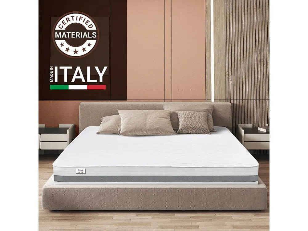 Dubbel matras 160x210 Memory Orthopedisch, antibacterieel, mijtwerend, anti-allergisch | Hoogte 25 cm | Made Italy