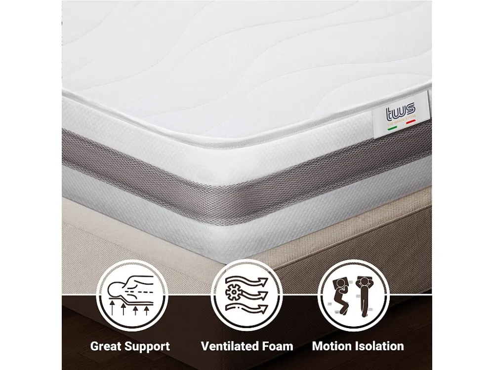 Dubbel matras 160x210 Memory Orthopedisch, antibacterieel, mijtwerend, anti-allergisch | Hoogte 25 cm | Made Italy
