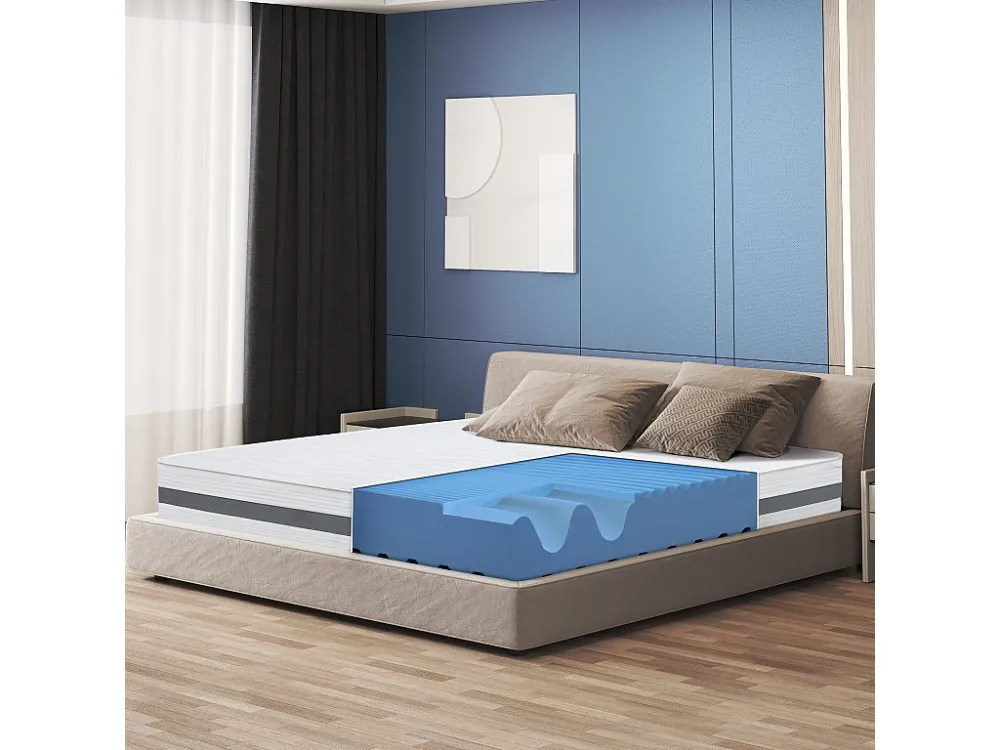 Dubbel matras King Size 180x190 Memory Orthopedisch, antibacterieel, mijtwerend, anti-allergisch | Hoogte 20 cm | Made Italy