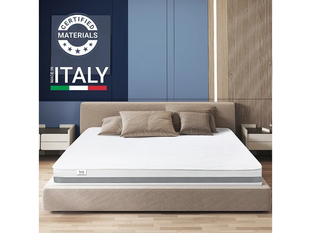 Dubbel matras King Size 180x190 Memory Orthopedisch, antibacterieel, mijtwerend, anti-allergisch | Hoogte 20 cm | Made Italy