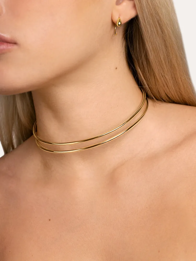 Dubbel Ring Gold Choker
