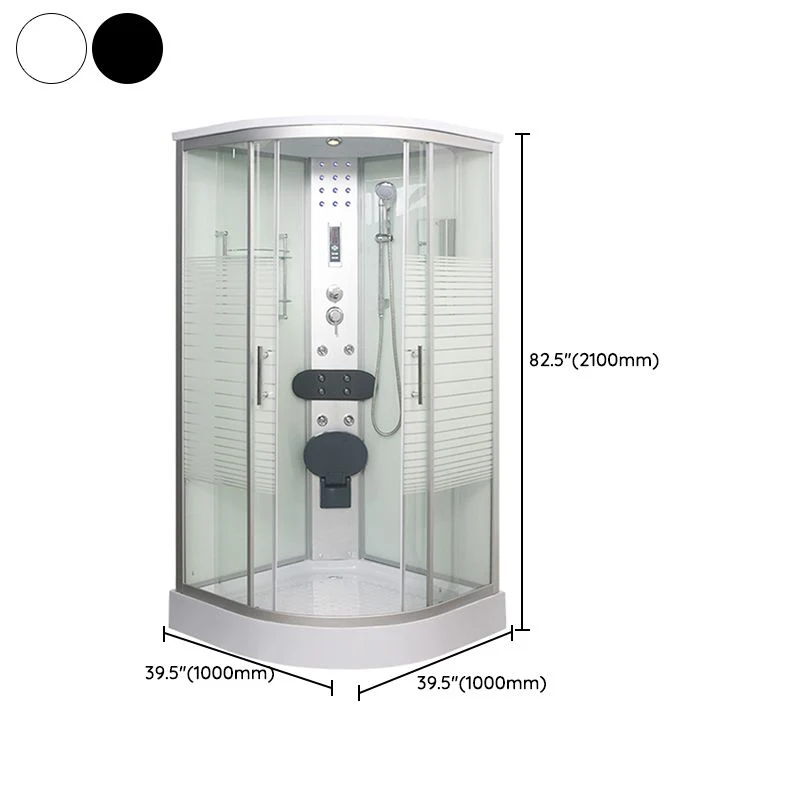 Dubbel Sliding Shower Stall Round Shower Stall Light and Towel Bar 35