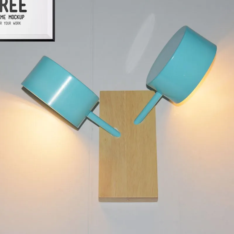 Dubbele trommelschaduw wandgemonteerd helder eigentijds metaal 2 lampen zwart/wit/blauw wandverlichtingsarmatuur voor keuken