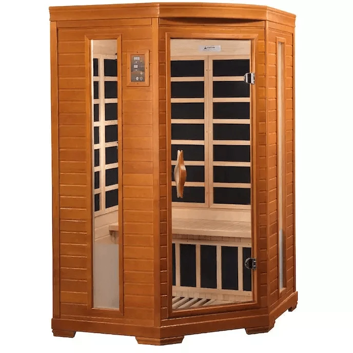 Dynamic Heming 2-person Corner Low EMF FAR Indoor Infrared Sauna + Rood Light Therapy | DYN-6225-02