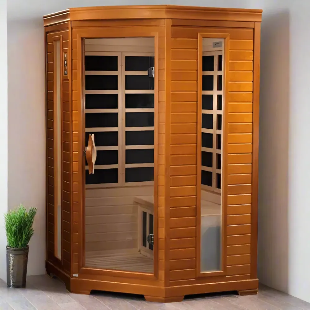 Dynamic Heming 2-person Corner Low EMF FAR Indoor Infrared Sauna + Rood Light Therapy | DYN-6225-02