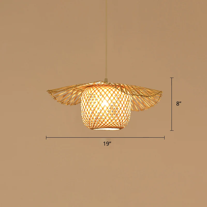 Eenvoud Lotusblad hanglamp Bamboe 1-lichts restaurant hanglamp hout