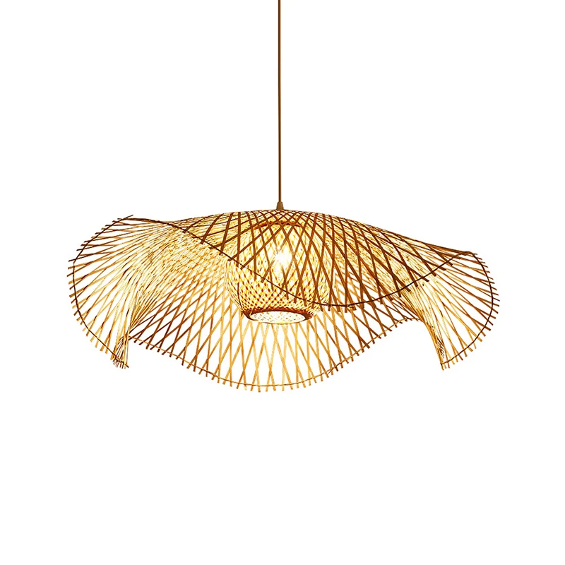 Eenvoud Lotusblad hanglamp Bamboe 1-lichts restaurant hanglamp hout