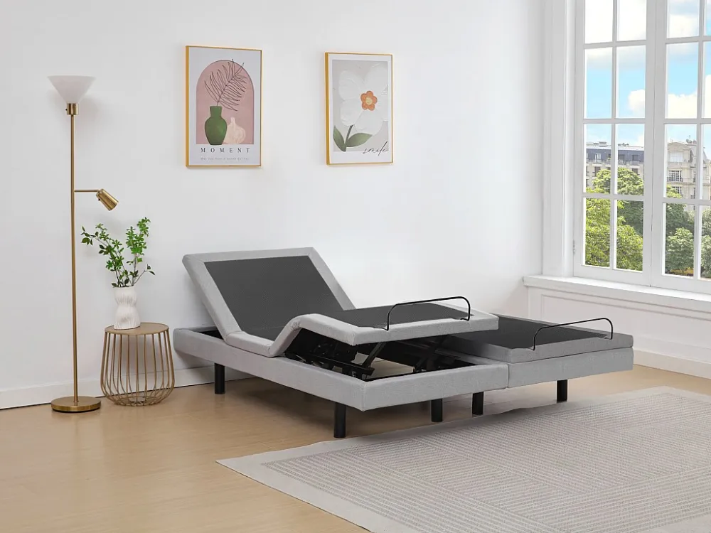 Elektrische decoratieve relaxbedbodem - 2 x 80 x 200 cm - Grijs - ALPANA van YSMÉE