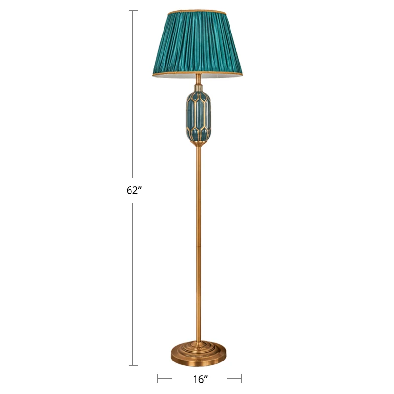 Empire Shade Woonkamer Vloerlamp Geplooide Stof Enkele Moderne Vloerstaande Zacht