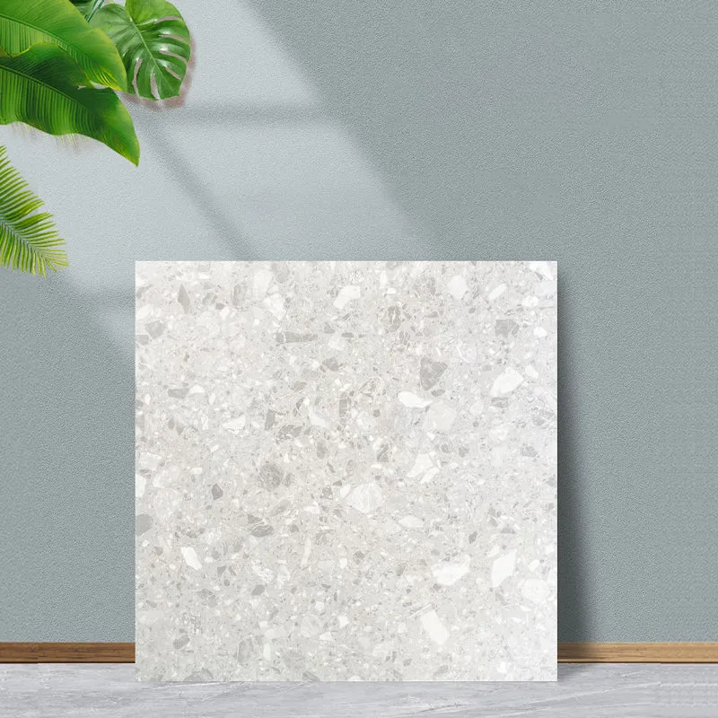 Engineered Stone Singular Tile Square Asgrijs Tile Living Room White