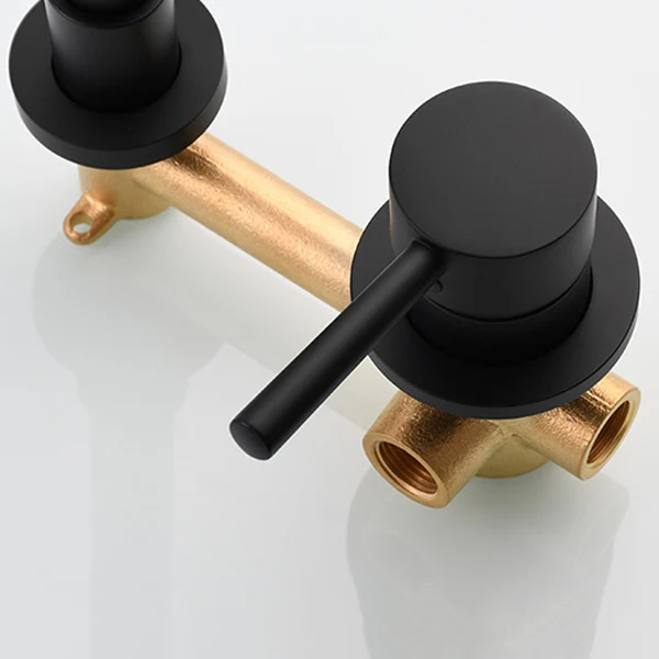 Enkel Hole Wall Mounted Bathroom Faucet Swivel Spout Basin Faucet Silver