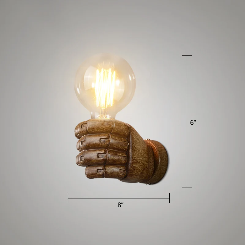 Enkele hars wandlamp armatuur artistieke vuistvormige gang wandkandelaar verlichting