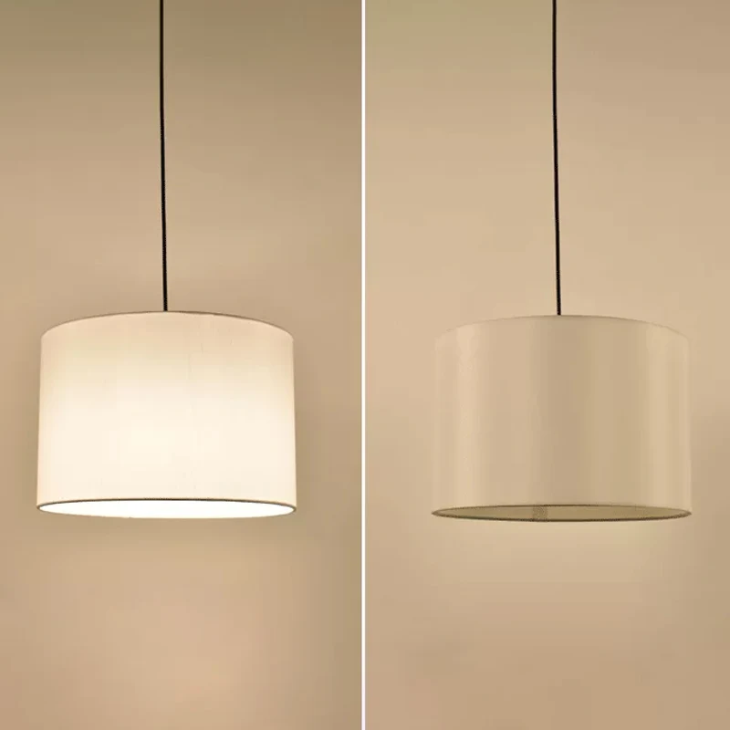 Enkele plafondlamp Van vroeger Drum Shade Stof Hangende hanglamp voor restaurant