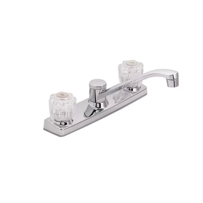 EZ-FLO Chroom Double Handle Low-arc Kitchen Faucet Deck Plate