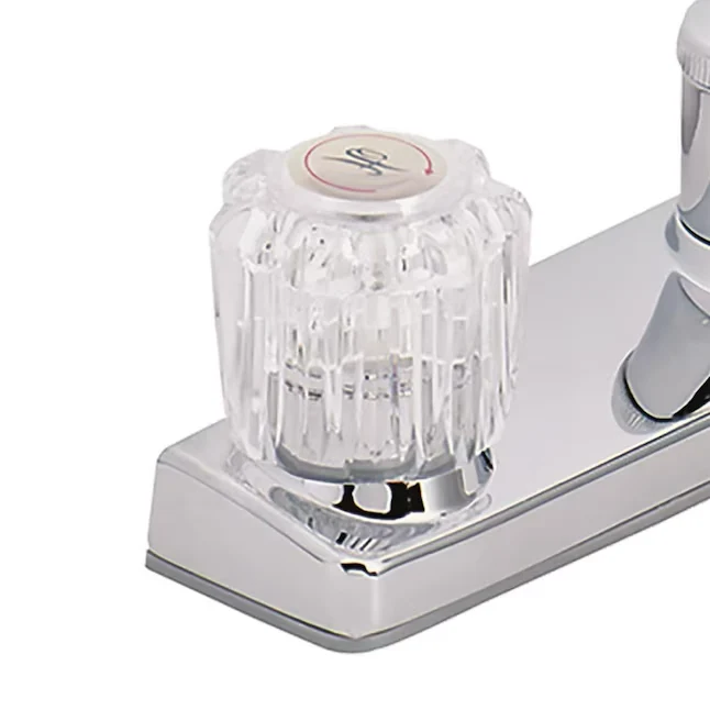 EZ-FLO Chroom Double Handle Low-arc Kitchen Faucet Deck Plate