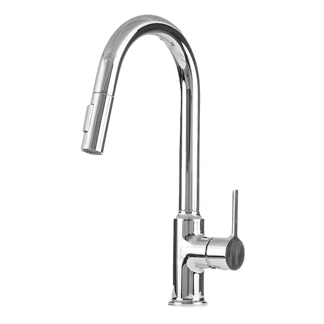 EZ-FLO Metro Chrome Solo Handle Pull-down Kitchen Faucet Deck Plate