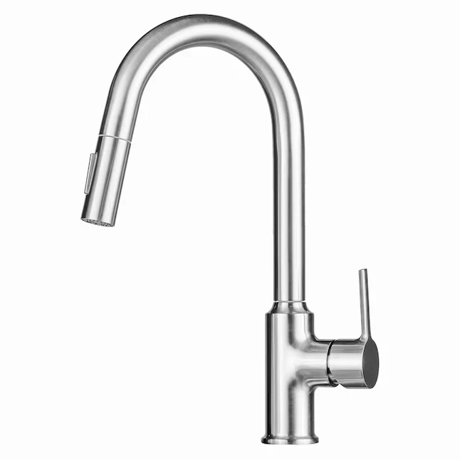 EZ-FLO Metro Strookglans Nickel Single Handle Pull-down Kitchen Faucet Deck Plate