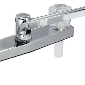 EZ-FLO Non-Metallic Two Handle Kitchen Faucet verchroomd