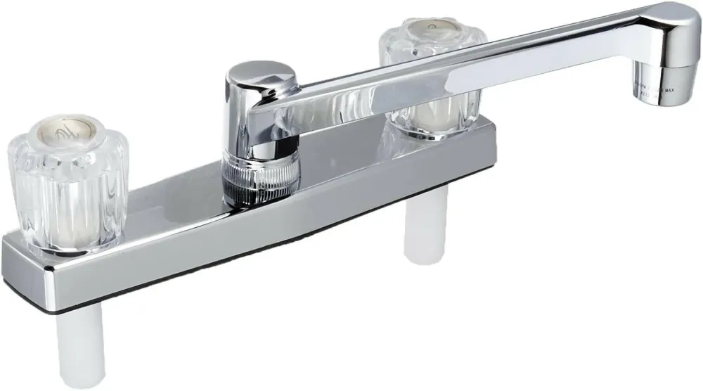 EZ-FLO Non-Metallic Two Handle Kitchen Faucet verchroomd