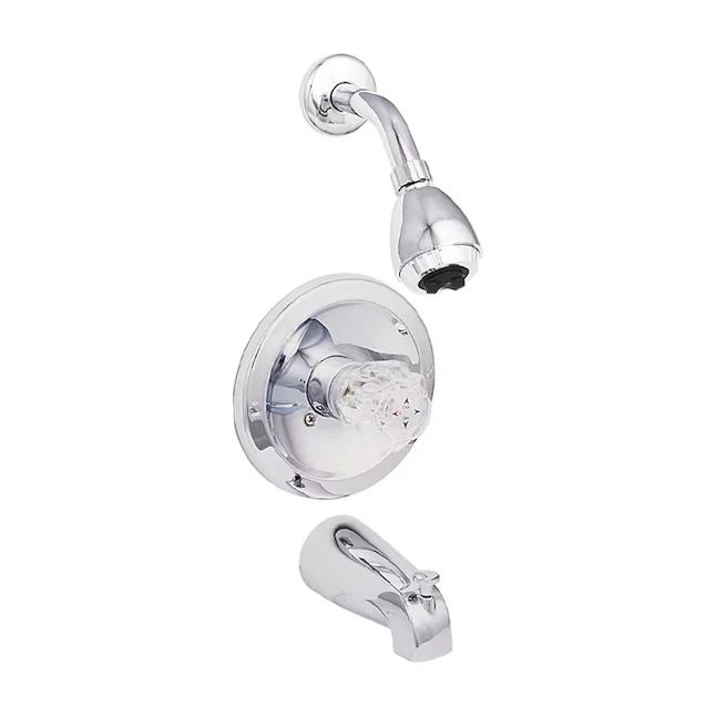 EZ-FLO Traditional Verchroomd 1-handle Single Function Round Bathtub and Shower Faucet Valve Included
