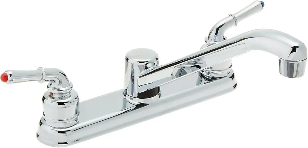 EZ-FLO Verchroomd Two Handle Kitchen Faucet