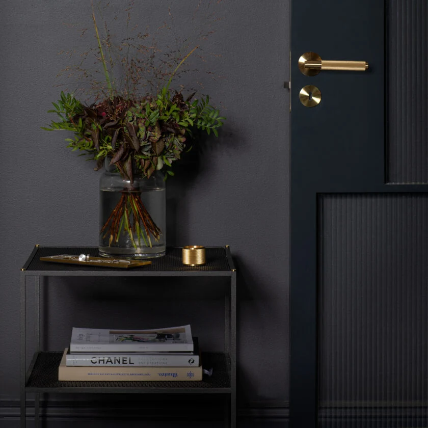 FIXED DOOR HANDLE / SINGLE-SIDED / CROSS / SMOKED ANTIEK BRONS