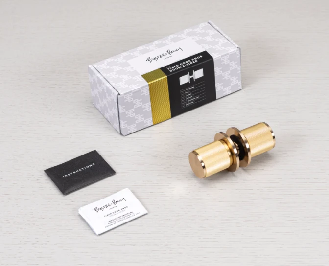 FIXED DOOR KNOB / DOUBLE-SIDED / LINEAR / GEEL KOPER