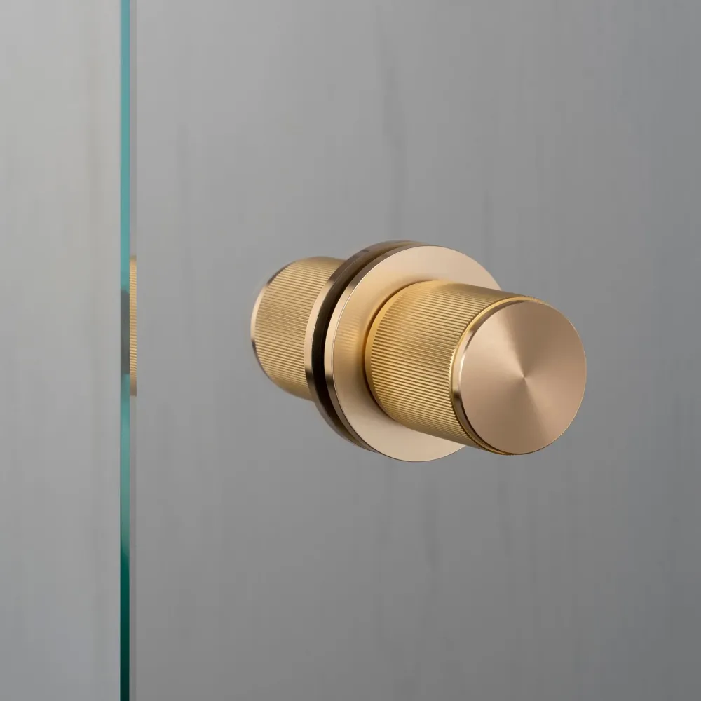 FIXED DOOR KNOB / DOUBLE-SIDED / LINEAR / GEEL KOPER