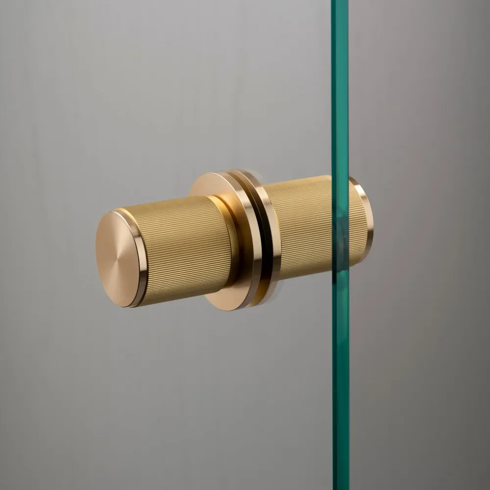 FIXED DOOR KNOB / DOUBLE-SIDED / LINEAR / GEEL KOPER