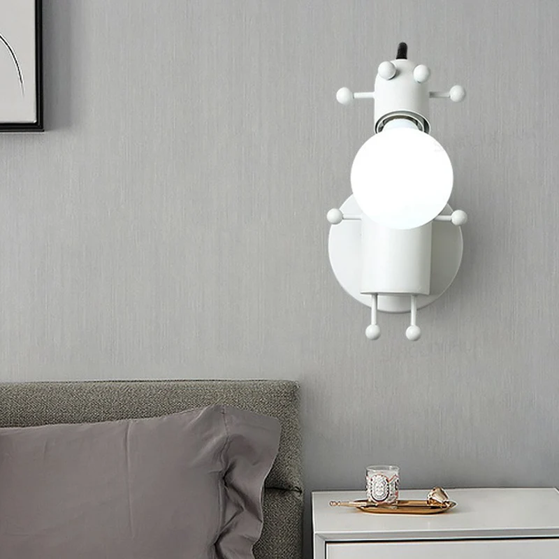 Flexibele Giraffe Kindernachtkastje Wandlamp Metaal 1 Lamp Cartoon Leeswandlamp met blote lampontwerp