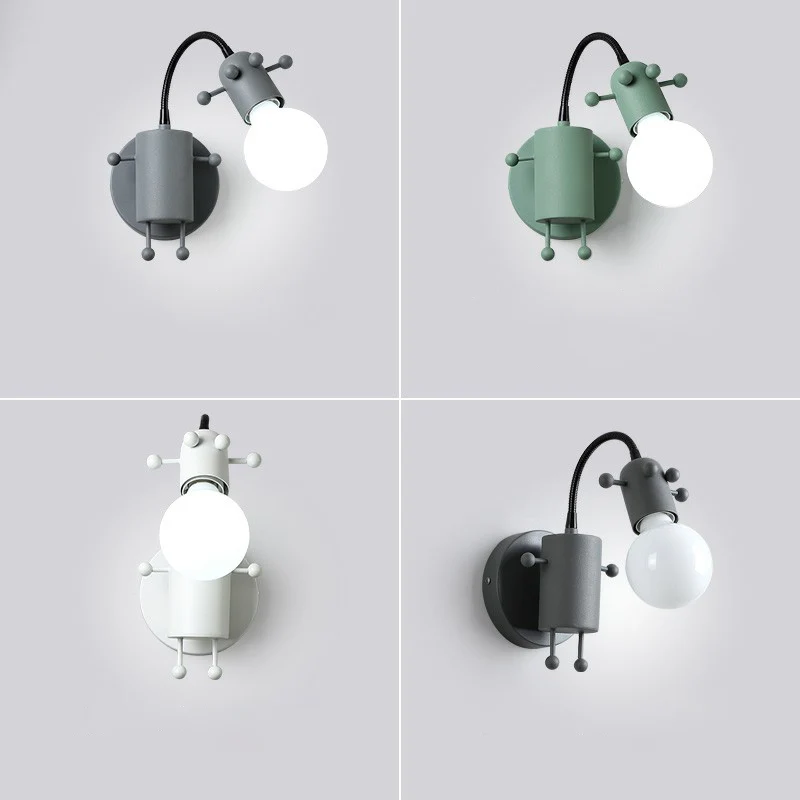 Flexibele Giraffe Kindernachtkastje Wandlamp Metaal 1 Lamp Cartoon Leeswandlamp met blote lampontwerp