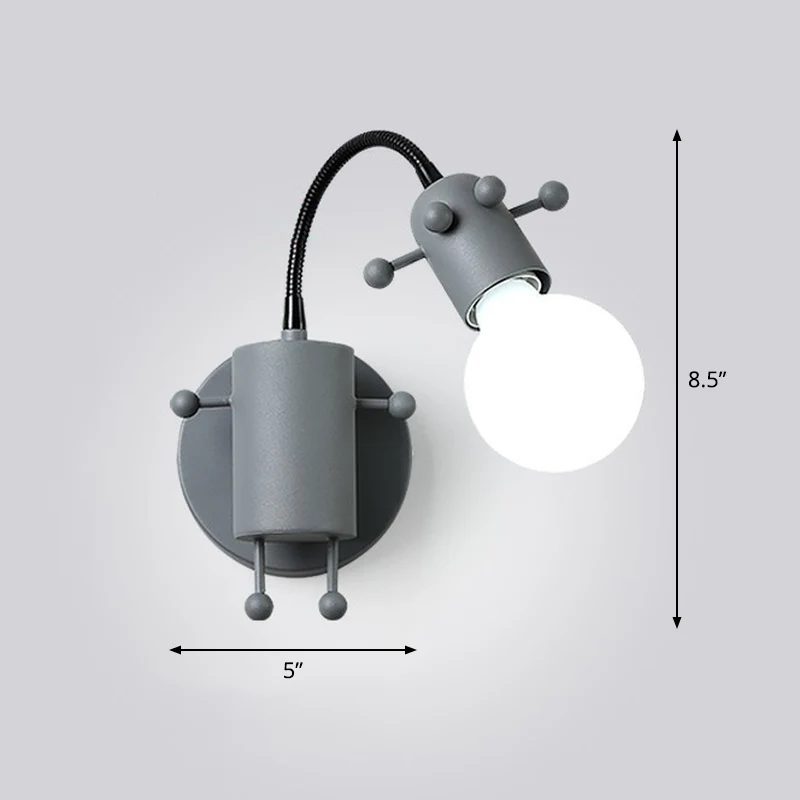 Flexibele Giraffe Kindernachtkastje Wandlamp Metaal 1 Lamp Cartoon Leeswandlamp met blote lampontwerp