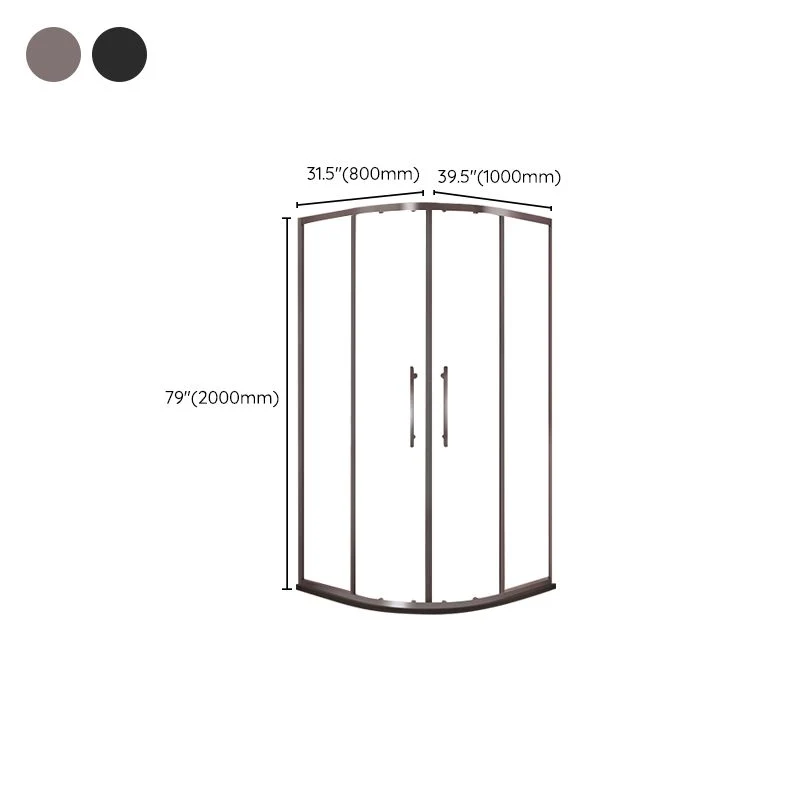 Framed Clear Shower Doors Tweeling Sliding Tempered Shower Bath Door Black