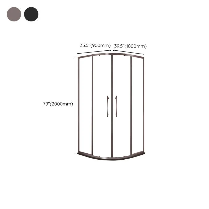 Framed Clear Shower Doors Tweeling Sliding Tempered Shower Bath Door Black