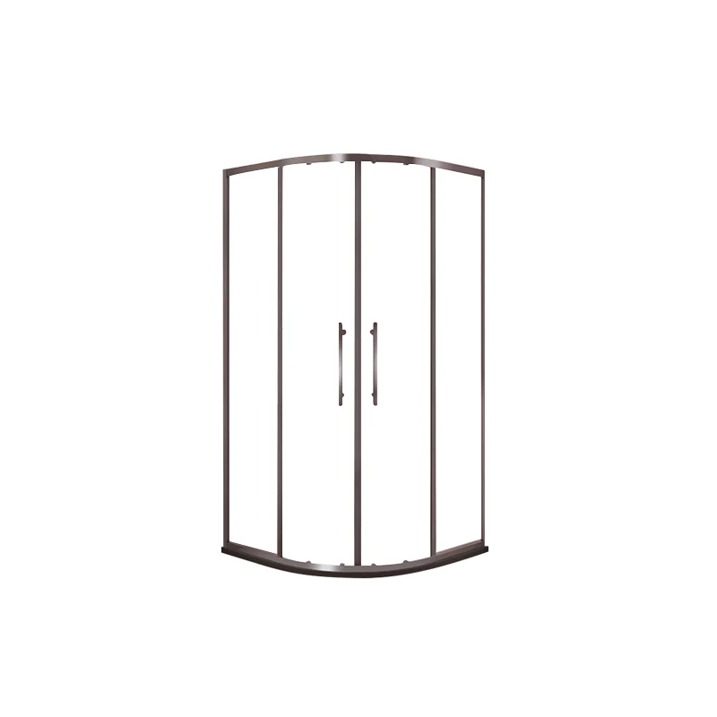 Framed Clear Shower Doors Tweeling Sliding Tempered Shower Bath Door Black