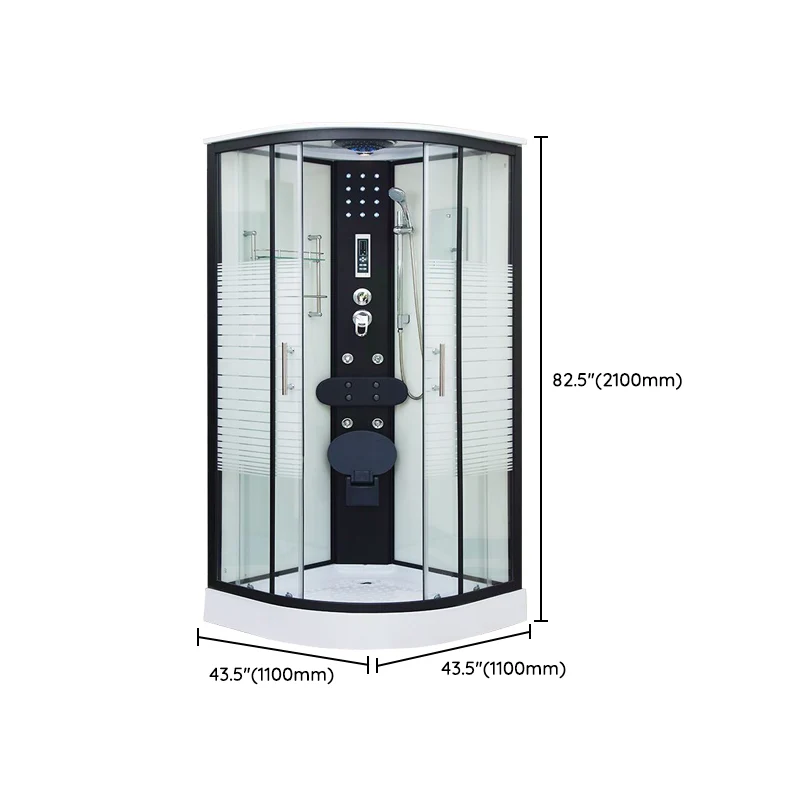 Framed Tweeling Sliding Shower Kit Neo-Round Black Shower Stall 31