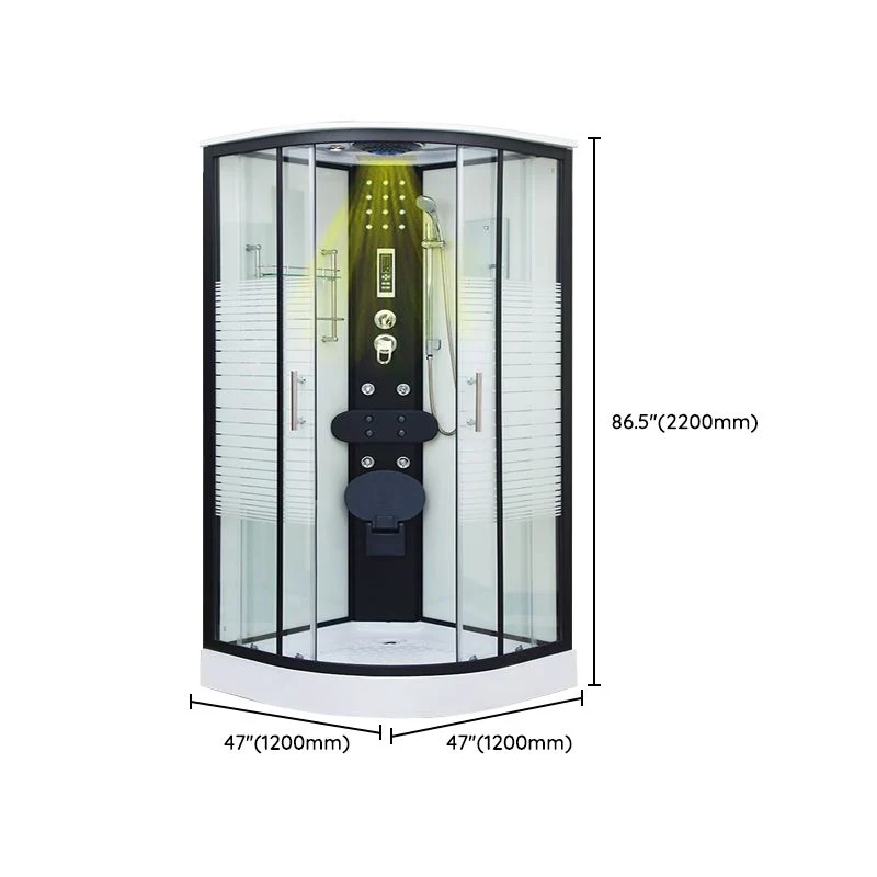 Framed Tweeling Sliding Shower Kit Neo-Round Black Shower Stall 31