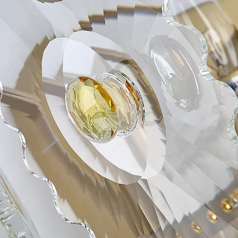 Gear Glashelder Crystal Wall Mounted Light Postmodern 2 Lights Sconce Light Green/Gold Gem Gold