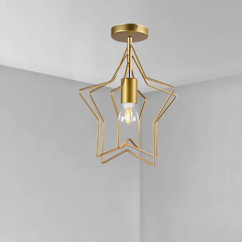 Geometrisch gevormde metalen semi-inbouwlamp Eenvoud Gangplafondlamp met één lamp