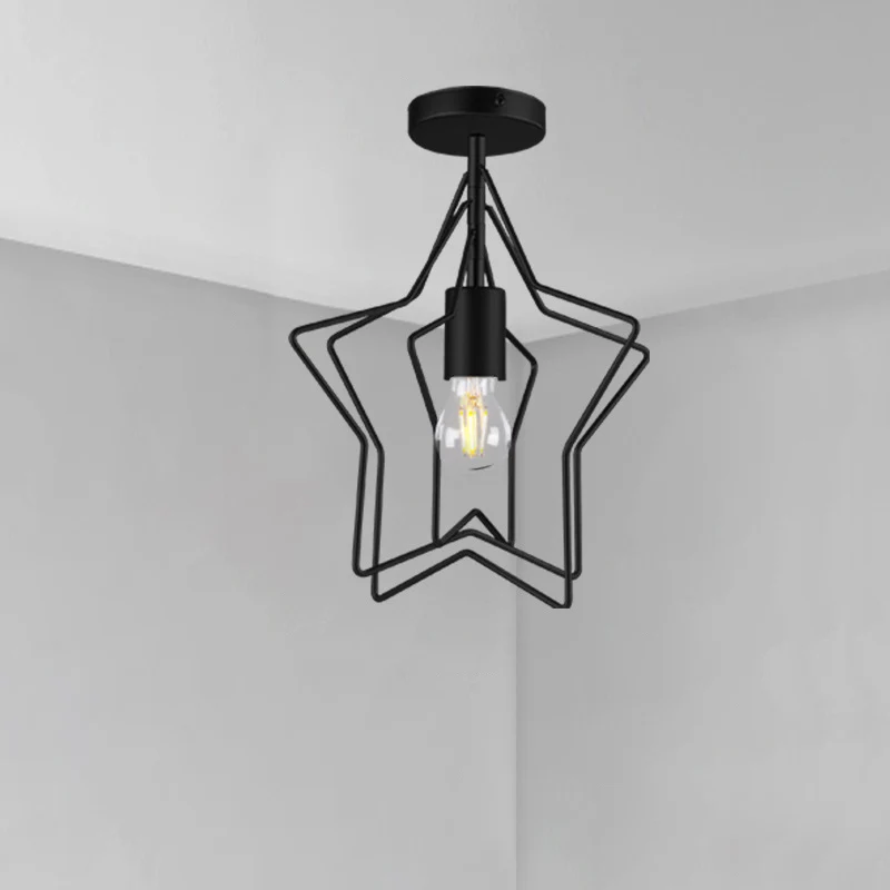 Geometrisch gevormde metalen semi-inbouwlamp Eenvoud Gangplafondlamp met één lamp