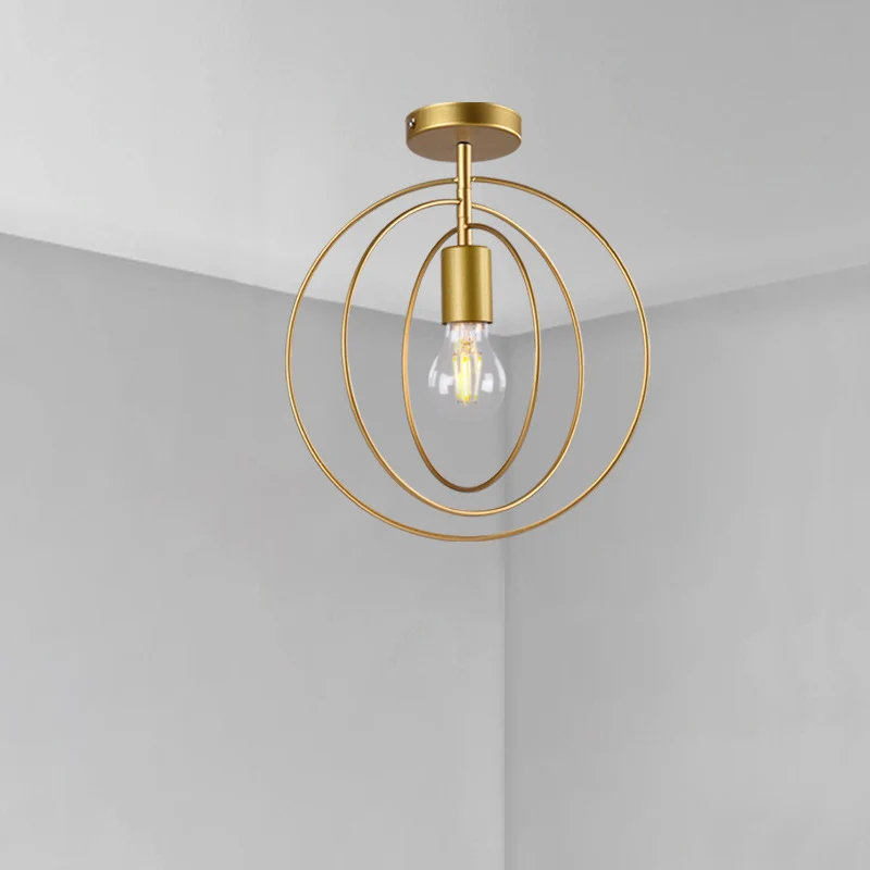 Geometrisch gevormde metalen semi-inbouwlamp Eenvoud Gangplafondlamp met één lamp