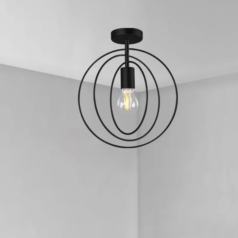 Geometrisch gevormde metalen semi-inbouwlamp Eenvoud Gangplafondlamp met één lamp