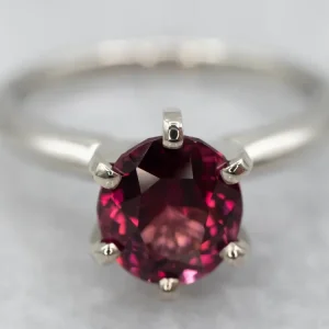 Glad Two Tone Gold Rhodolite Garnet Solitaire Ring