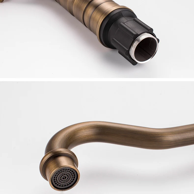 Glam Centerset Faucet Geel koper Cross Handles High-Arc 2 Handles Basin Lavatory Faucet Bronze