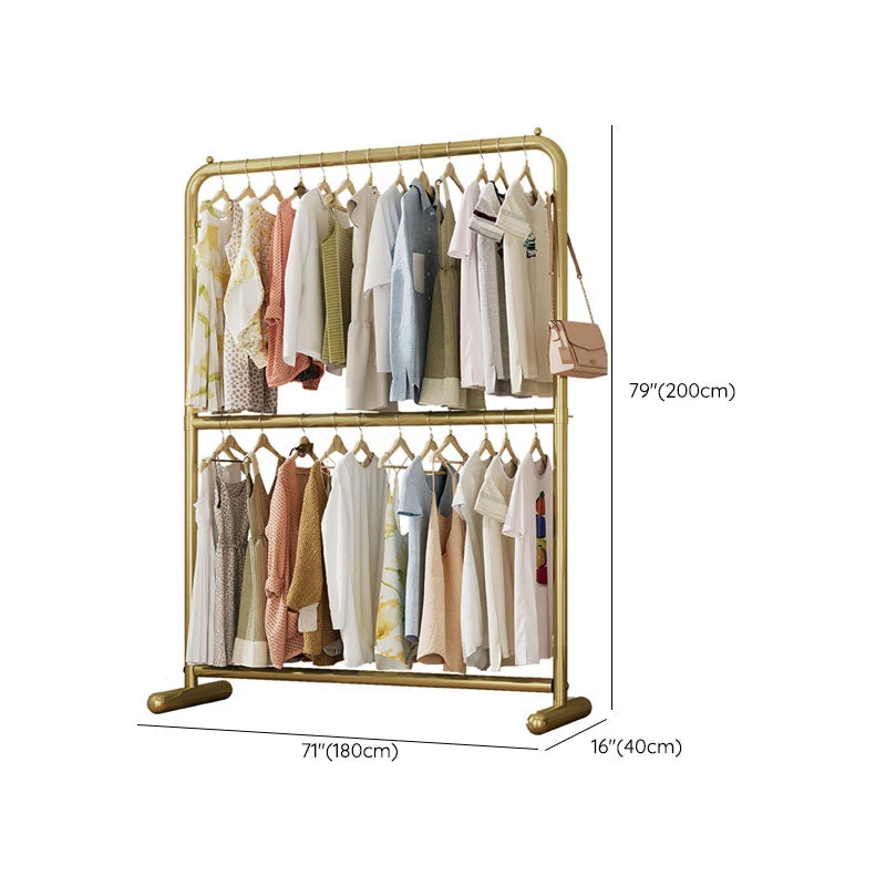 Glam Coat Hanger Metalen Framed 2 Hanging Rails Entry Hall Tree 31l