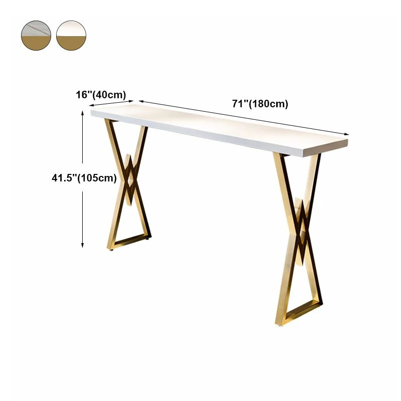 Glam Marble Bar Table Rectangle Table Top Gold Tweevoudig Pedestal Table - 42" H 47