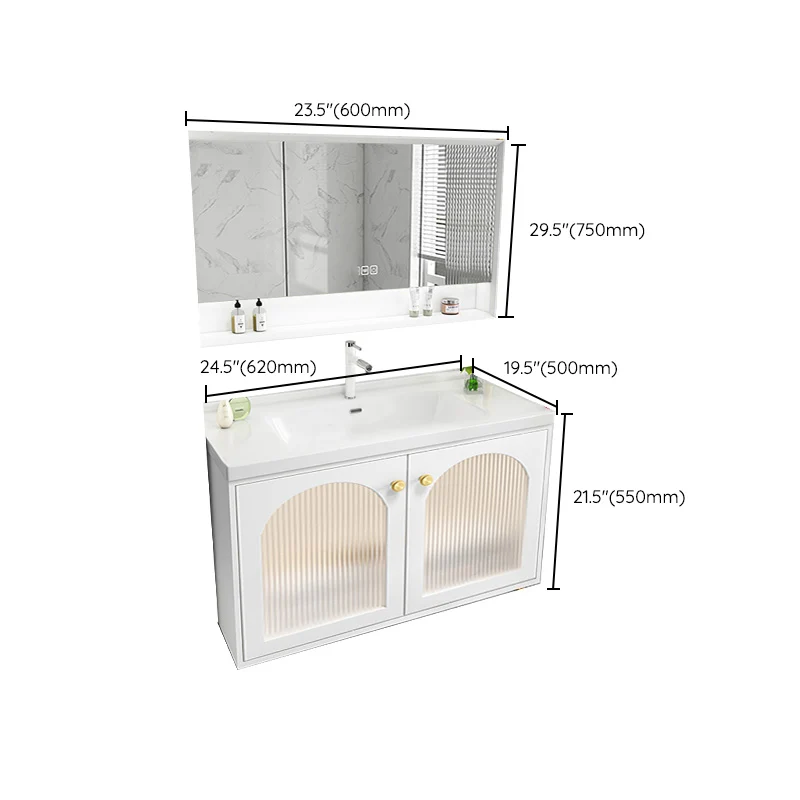 Glam Sink Vanity Single Ivoor Rectangular Ceramic Top Bathroom Vanity Https