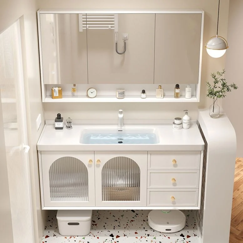 Glam Sink Vanity Single Ivoor Rectangular Ceramic Top Bathroom Vanity Https