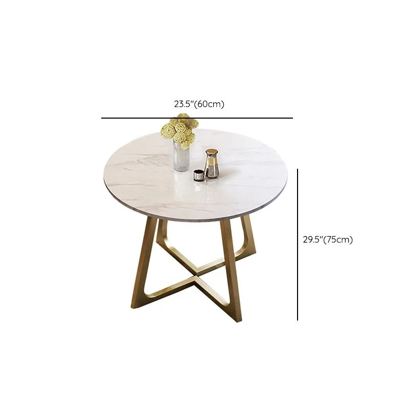 Glam Stone Round Dining Table Tweevoudig Pedestal Table Dining Room 23